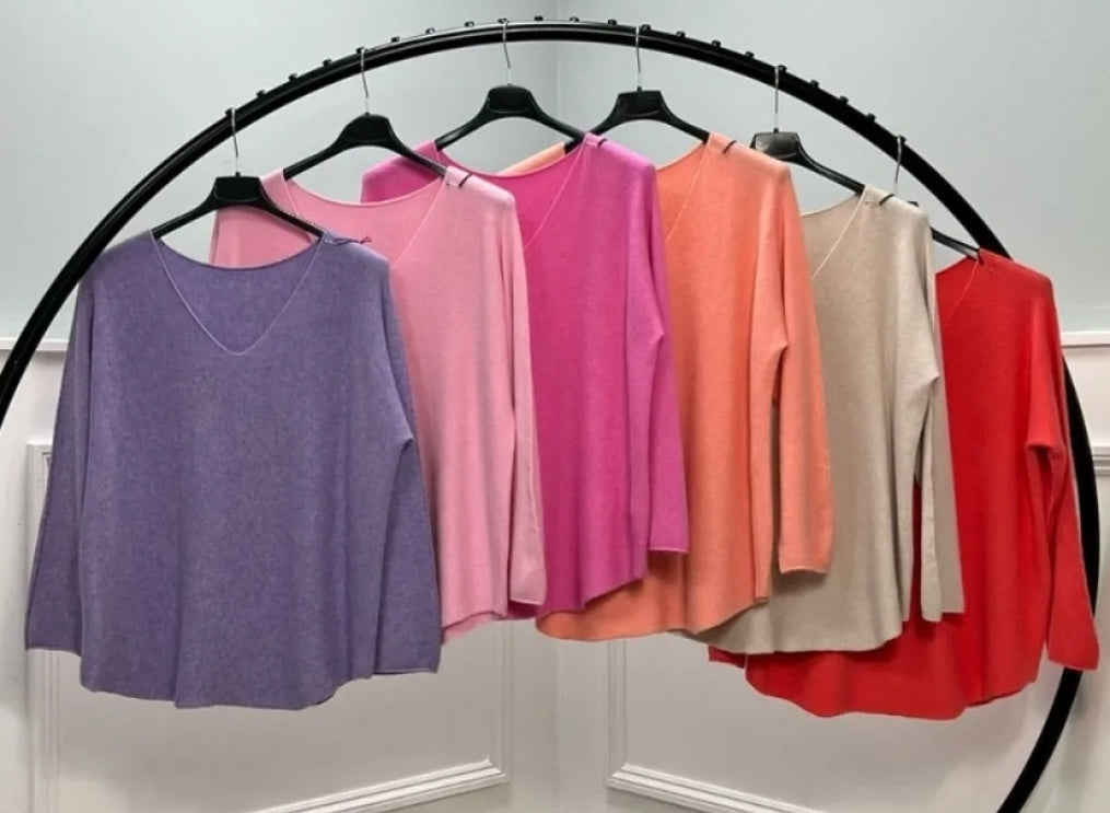 ROCHELLE Basic V-Neck Knit