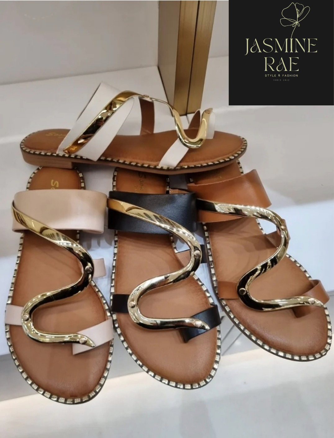 GRETEL Gold Snake Sandals