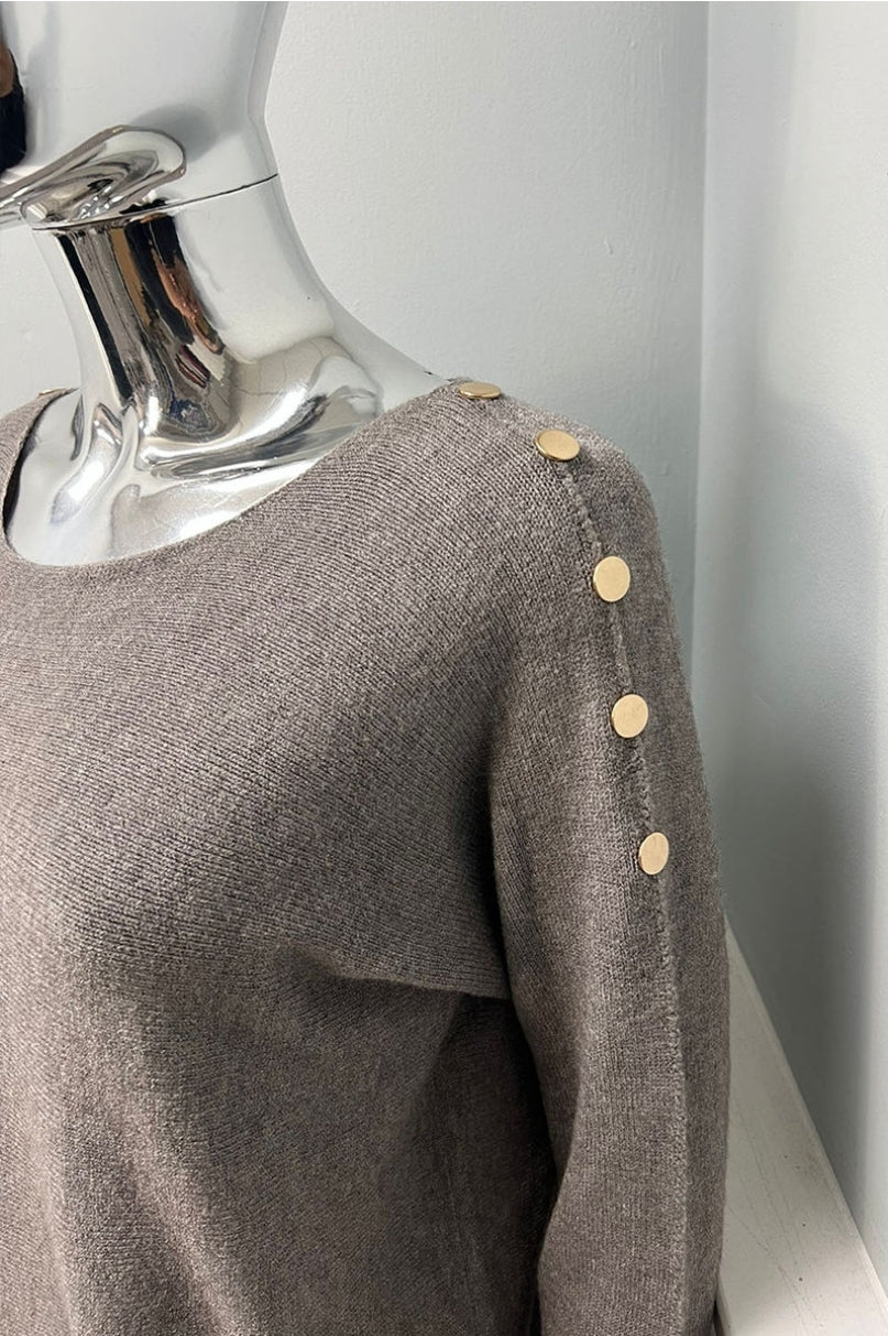 PIXIE Studded Sleeve Knit Jumper