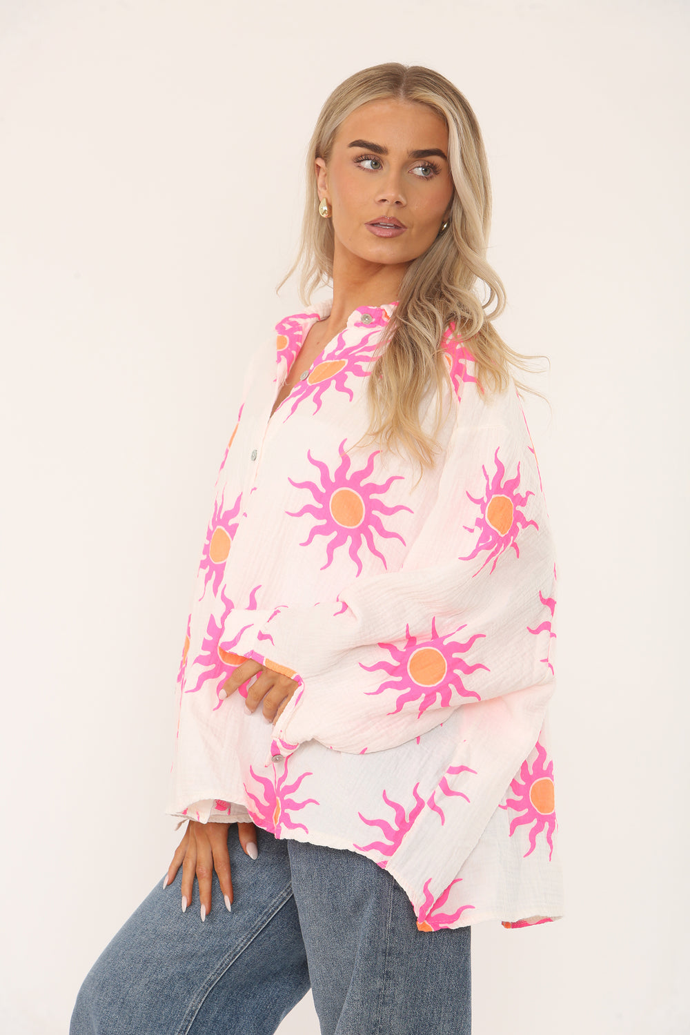 BRYONY Cheesecloth Shirt - Sun Print