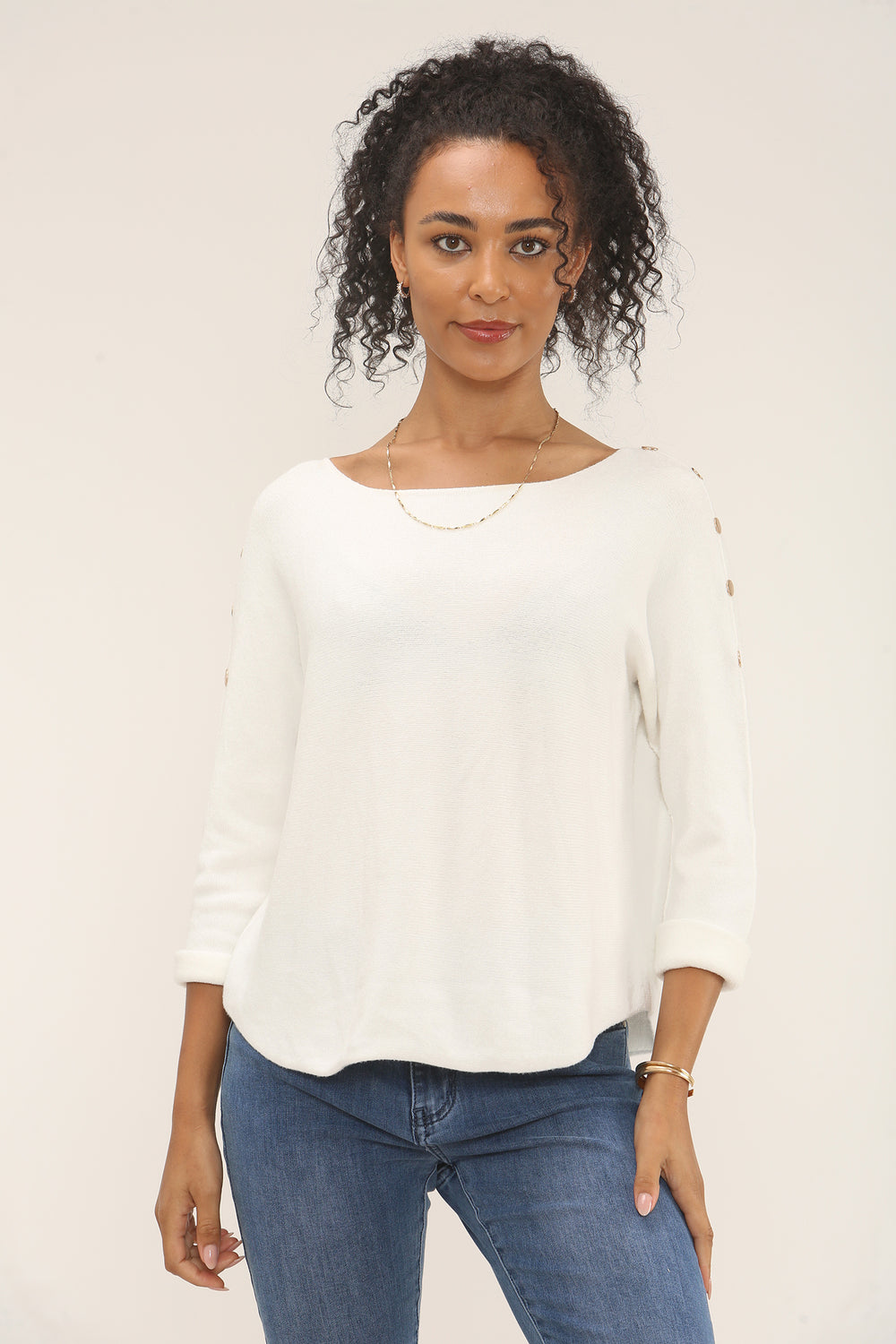 PIXIE Studded Sleeve Knit Jumper
