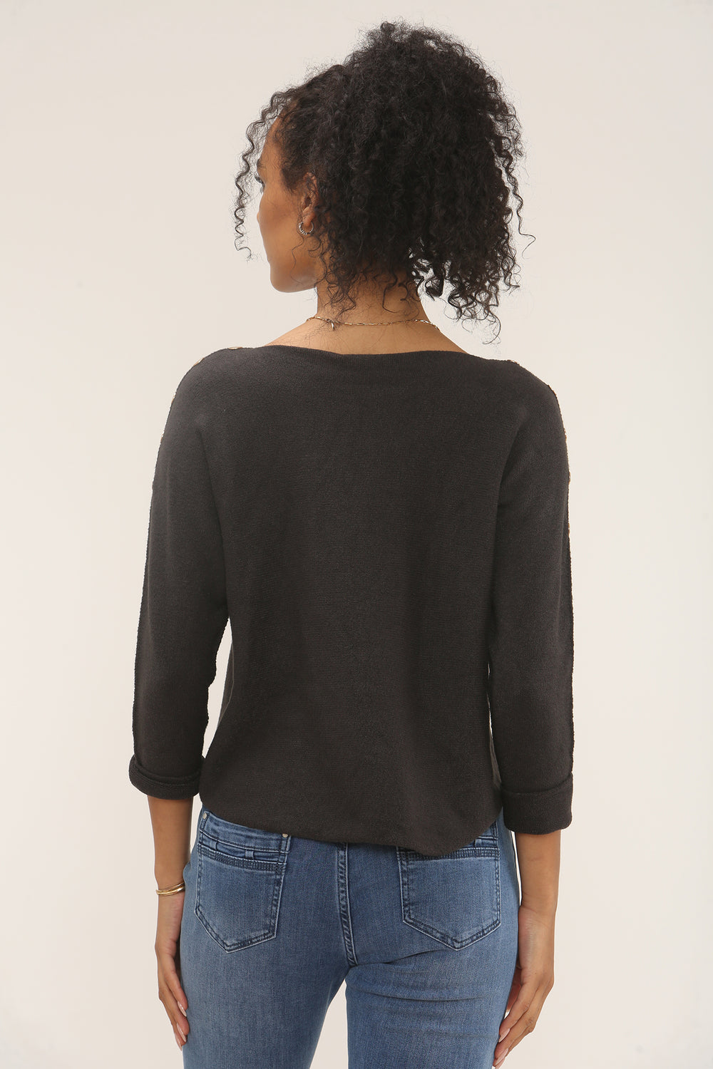 PIXIE Studded Sleeve Knit Jumper