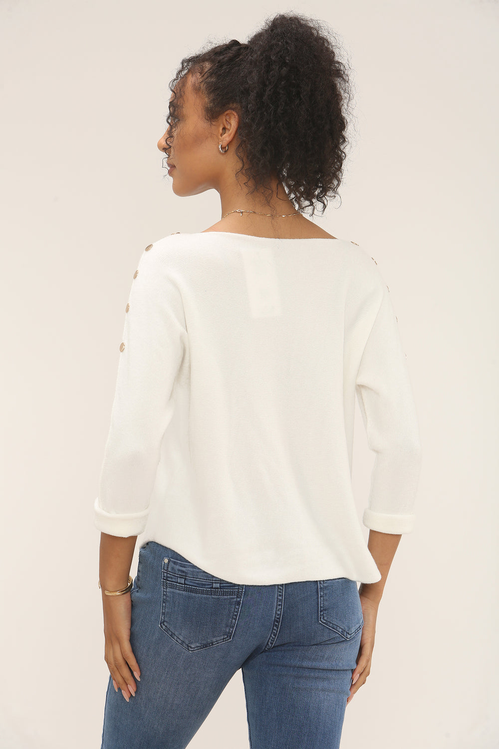 PIXIE Studded Sleeve Knit Jumper
