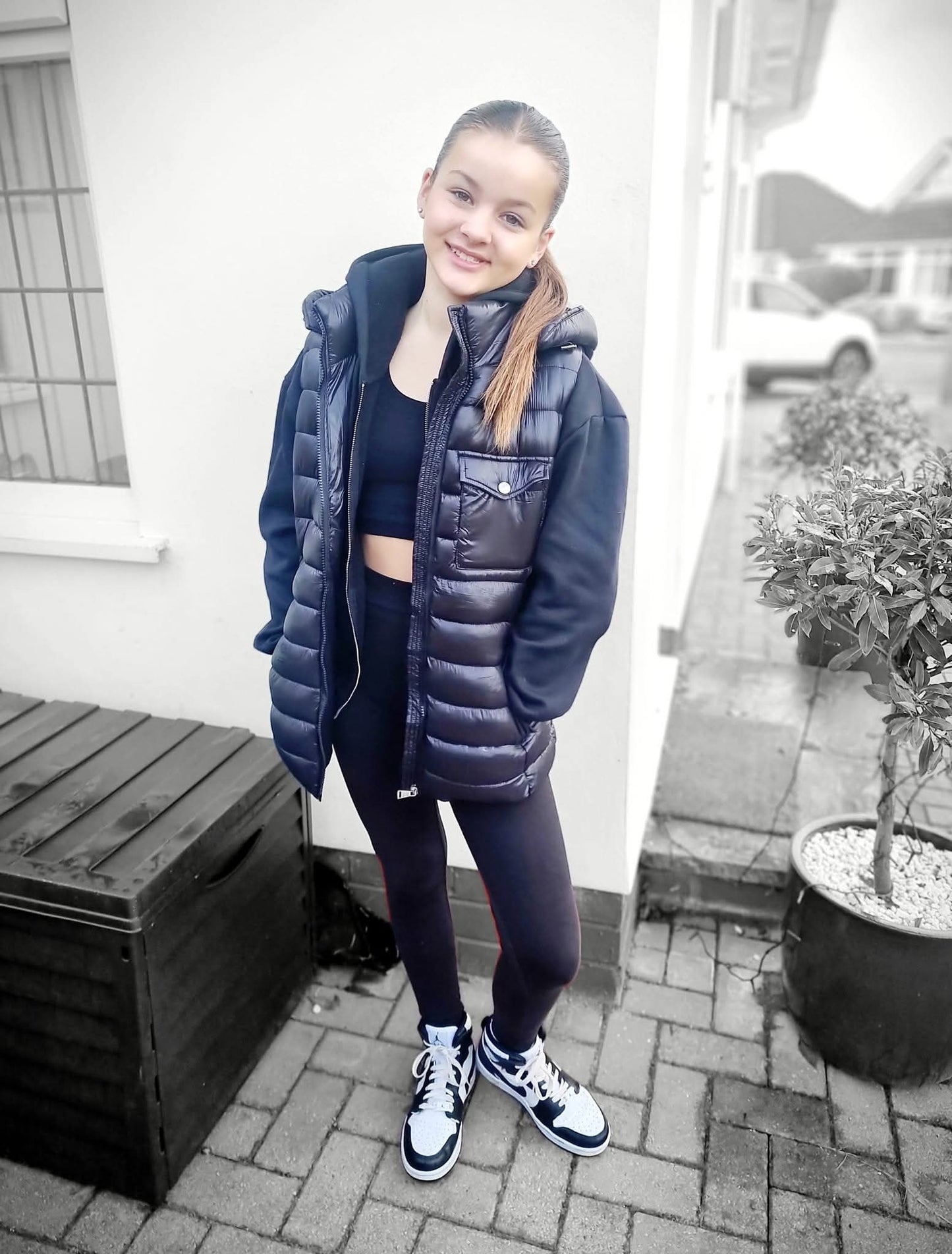 LEXY High Shine Short Hooded Gillet