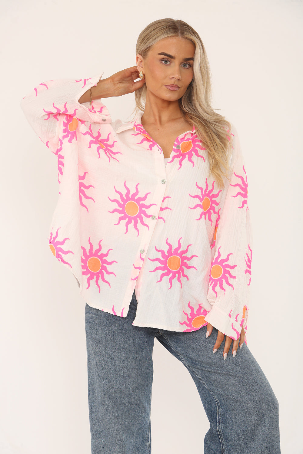 BRYONY Cheesecloth Shirt - Sun Print