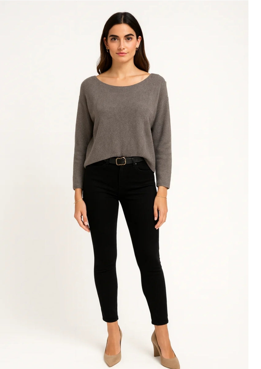 PIXIE Studded Sleeve Knit Jumper