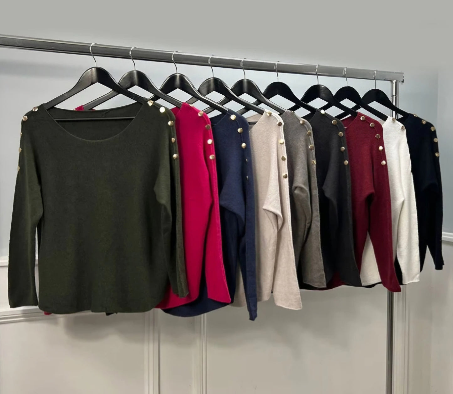 PIXIE Studded Sleeve Knit Jumper
