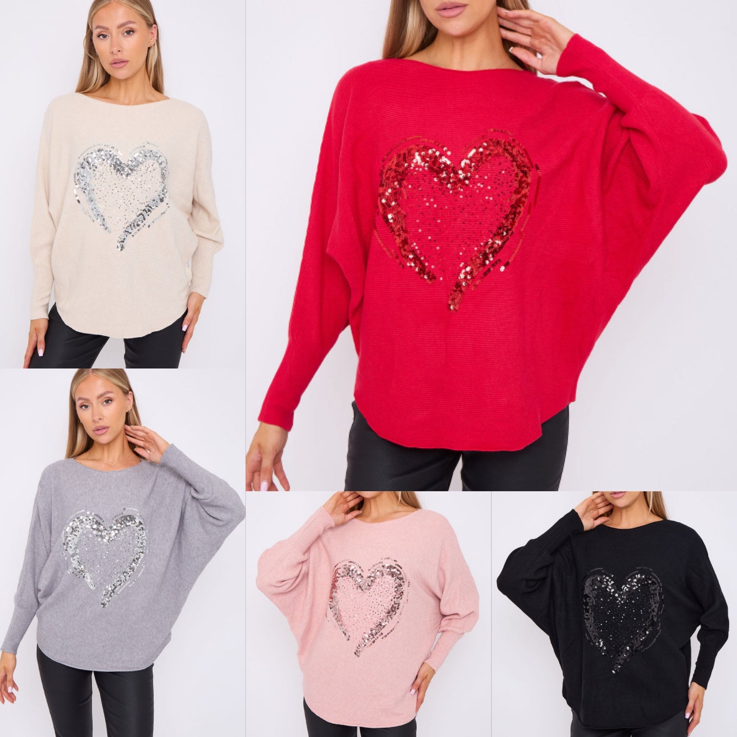 ARABELLA Sequin Heart Jumper