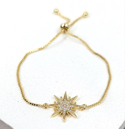 Crystal Starburst Gold Bracelet