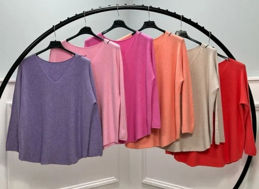 ROCHELLE Basic V-Neck Knit