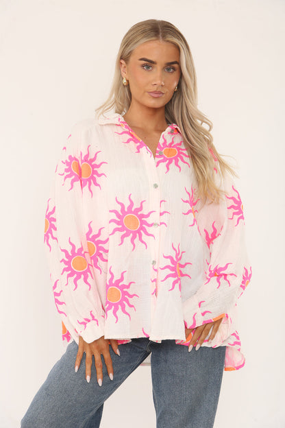 BRYONY Cheesecloth Shirt - Sun Print