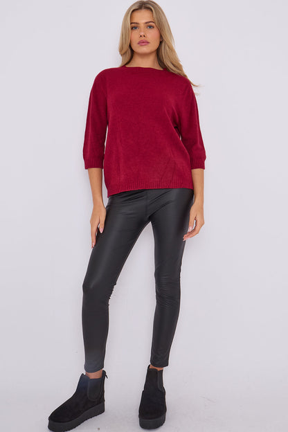 UNA Soft Knit 3/4 Sleeve Jumper