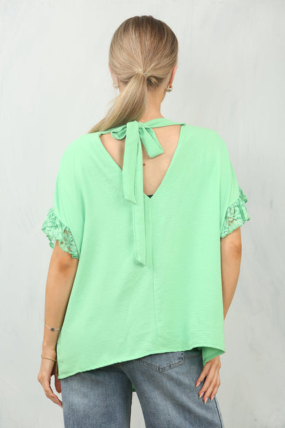 GENIE Lace Sleeve Top