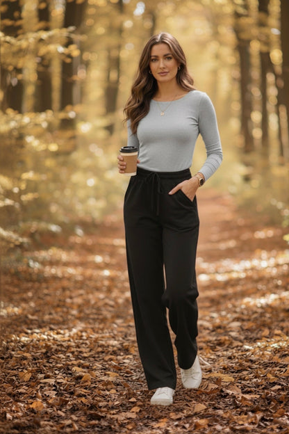 EVIE Soft Stretch Crew Neck Tee - Long Sleeve