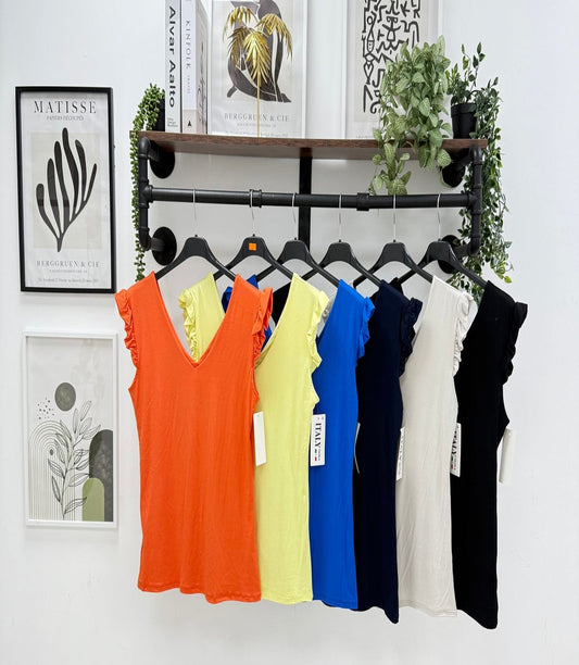 PHEOBE Frilled Sleeve Top