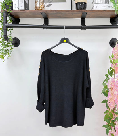 PIXIE Studded Sleeve Knit Jumper