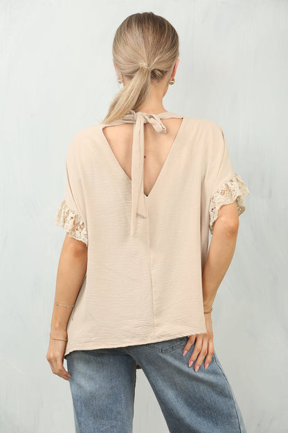 GENIE Lace Sleeve Top