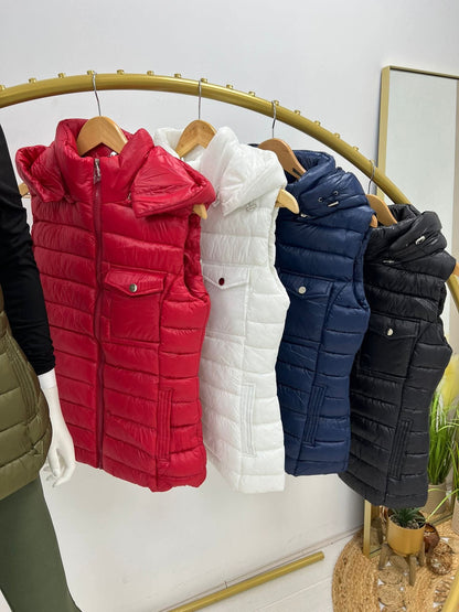 LEXY High Shine Short Hooded Gillet