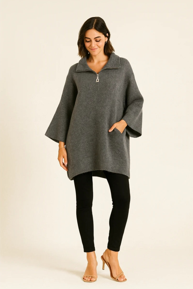 LUCIA Longline Zip Soft Knit