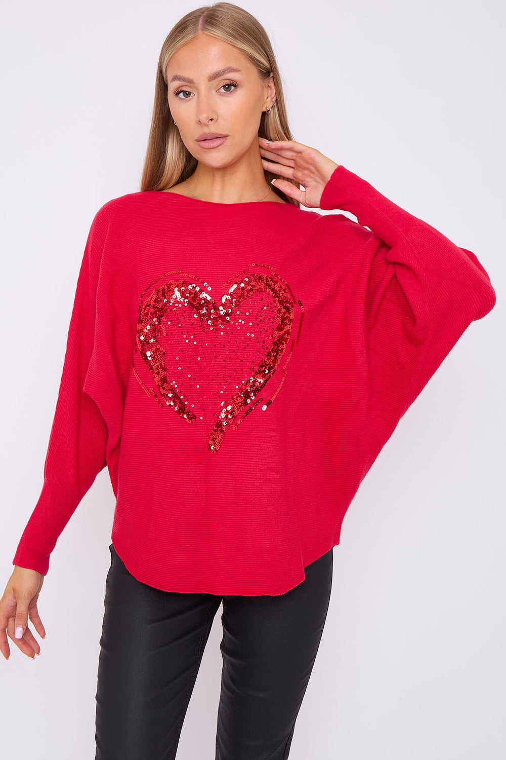 ARABELLA Sequin Heart Jumper