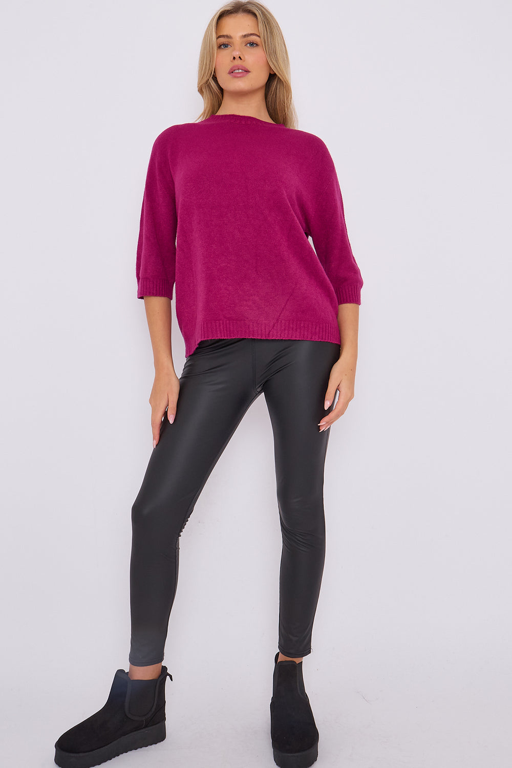 UNA Soft Knit 3/4 Sleeve Jumper