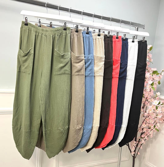 THEA Cheesecloth Harem Trousers