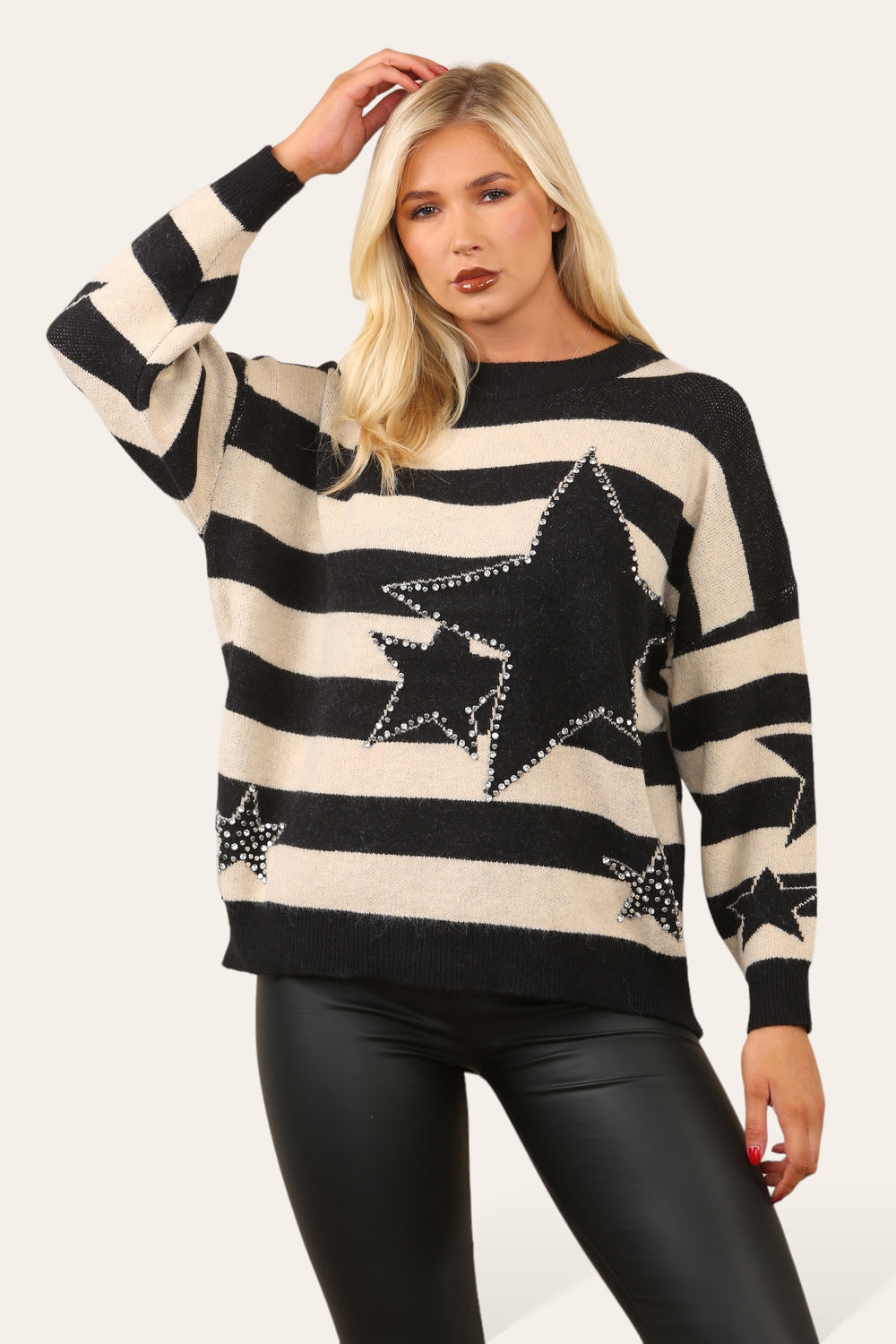 CHELSEA Crystal Star/Stripe Jumper