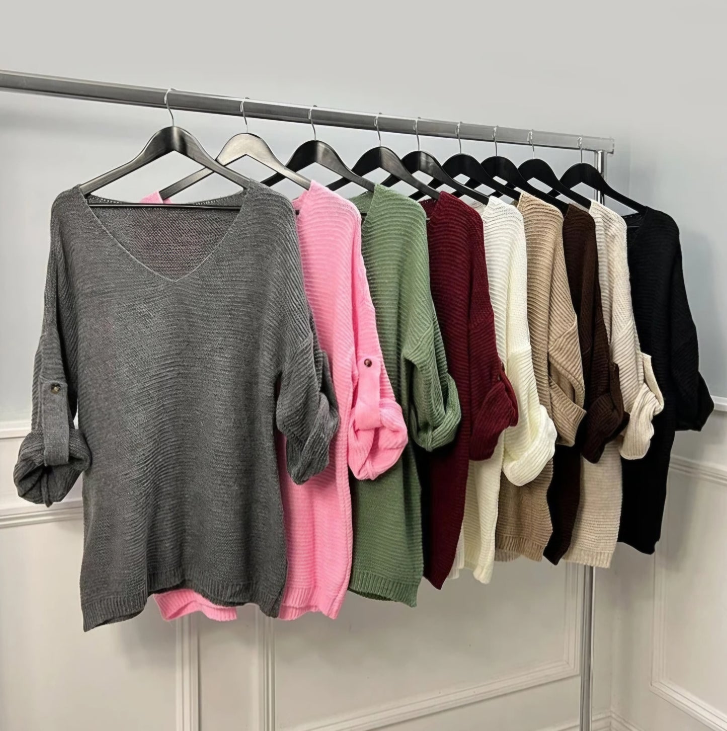 GEORGIA Button Back Sleeve Knit