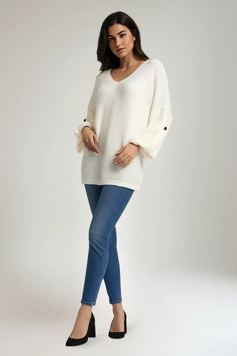 GEORGIA Button Back Sleeve Knit