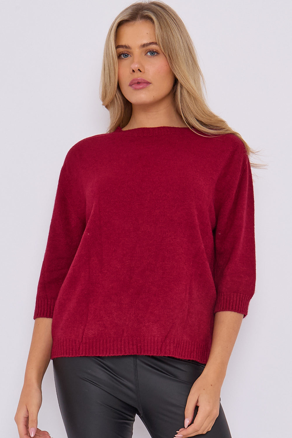 UNA Soft Knit 3/4 Sleeve Jumper