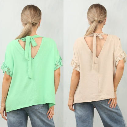 GENIE Lace Sleeve Top
