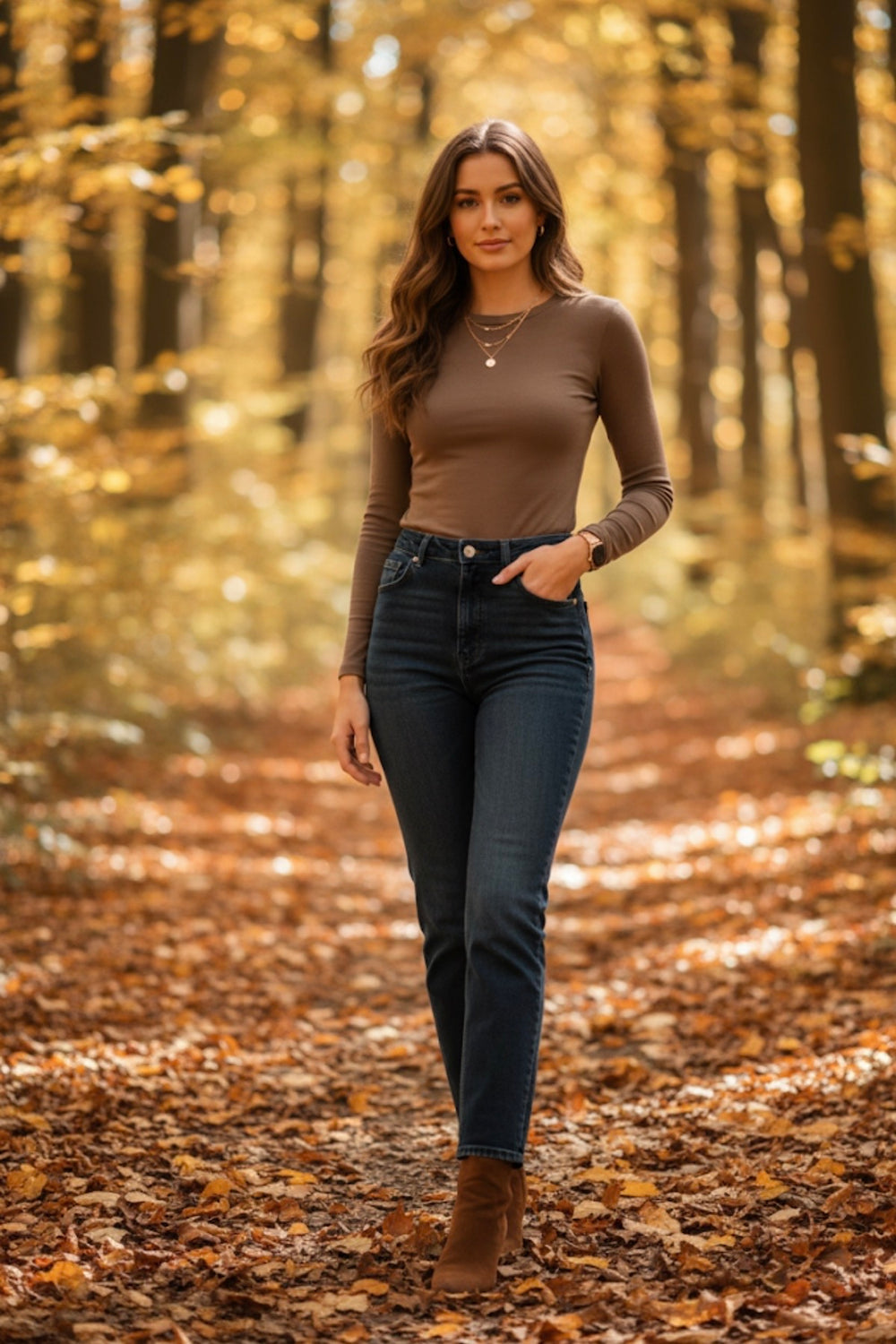 EVIE Soft Stretch Crew Neck Tee - Long Sleeve