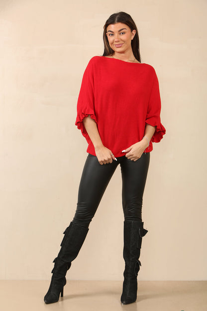 REENA Frill Sleeve Jumper