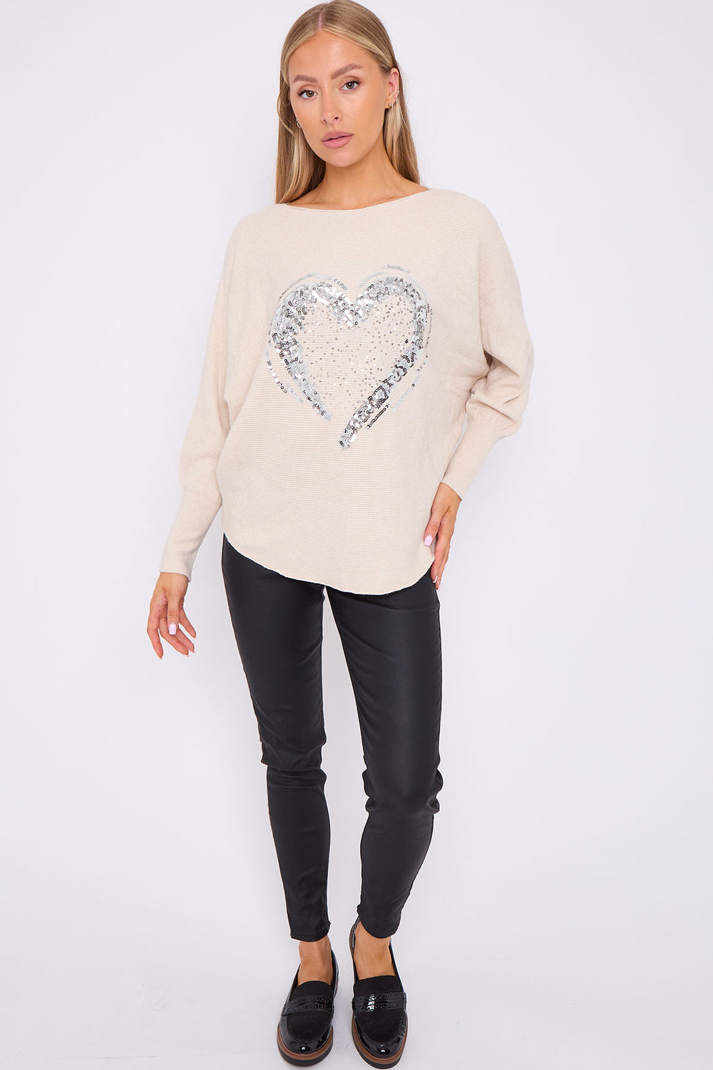 ARABELLA Sequin Heart Jumper