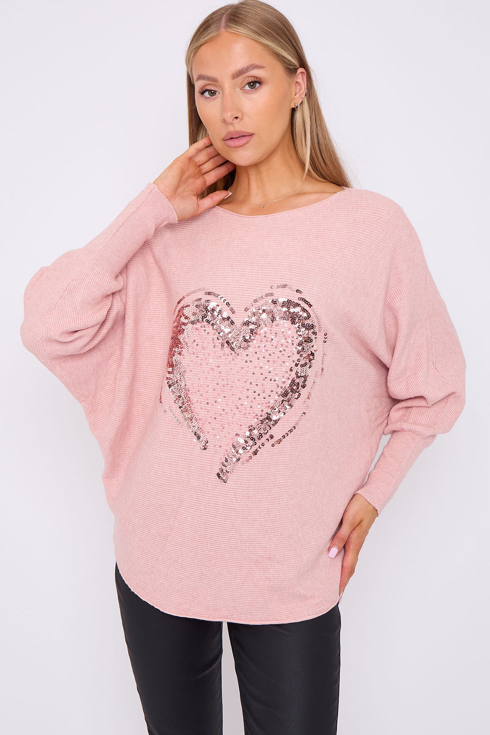 ARABELLA Sequin Heart Jumper