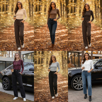 EVIE Soft Stretch Crew Neck Tee - Long Sleeve