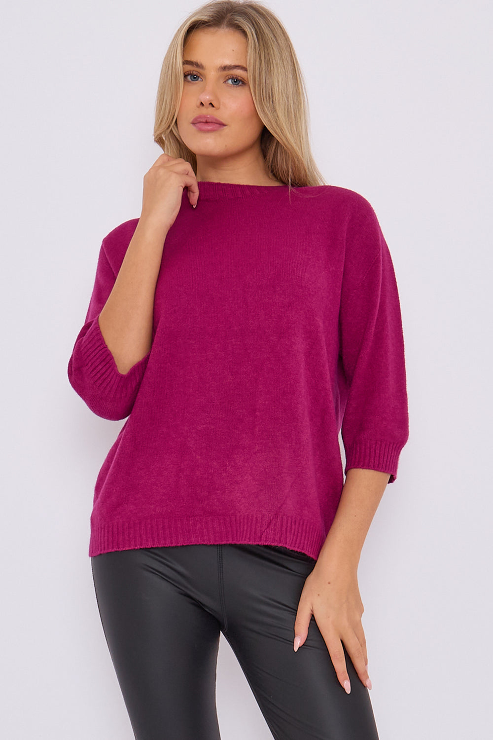 UNA Soft Knit 3/4 Sleeve Jumper