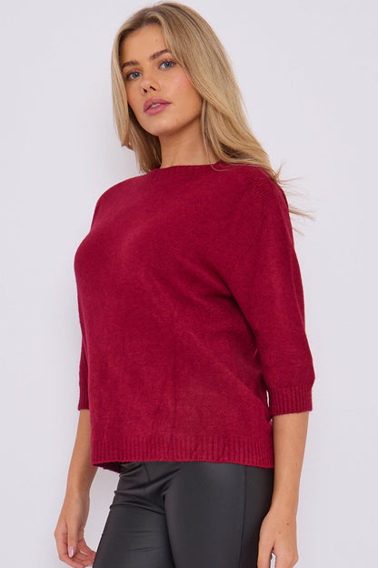 UNA Soft Knit 3/4 Sleeve Jumper