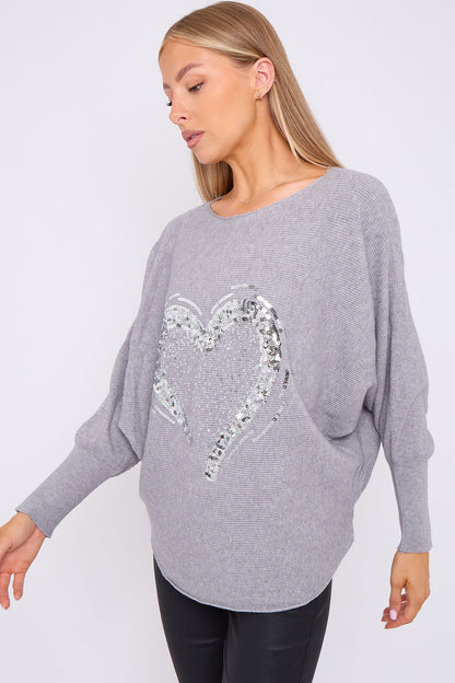 ARABELLA Sequin Heart Jumper