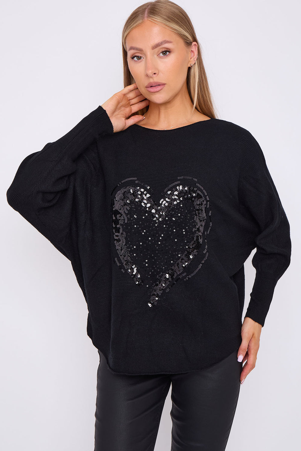 ARABELLA Sequin Heart Jumper