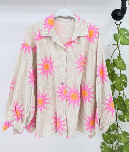 BRYONY Cheesecloth Shirt - Sun Print