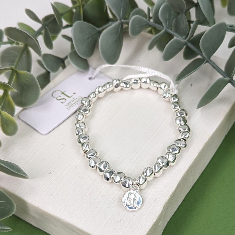 Nugget Beaded Bracelet - Silver