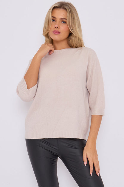 UNA Soft Knit 3/4 Sleeve Jumper