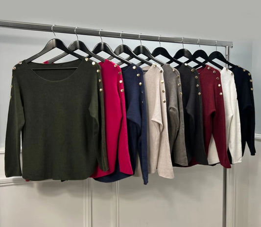 PIXIE Studded Sleeve Knit Jumper